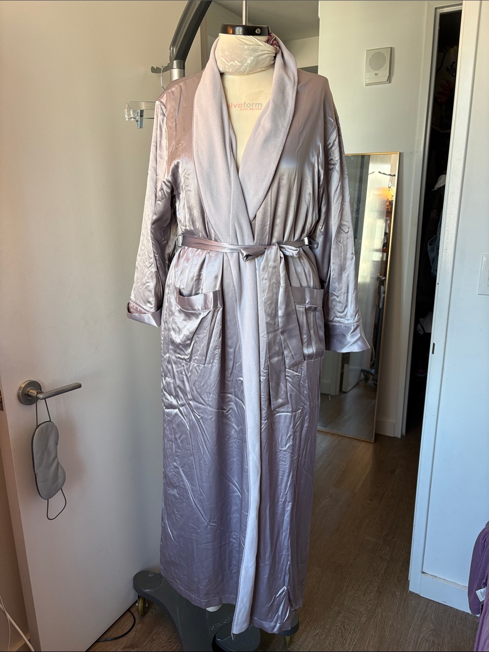 Victoria's Secret Satin Long Robe in Light Lavender